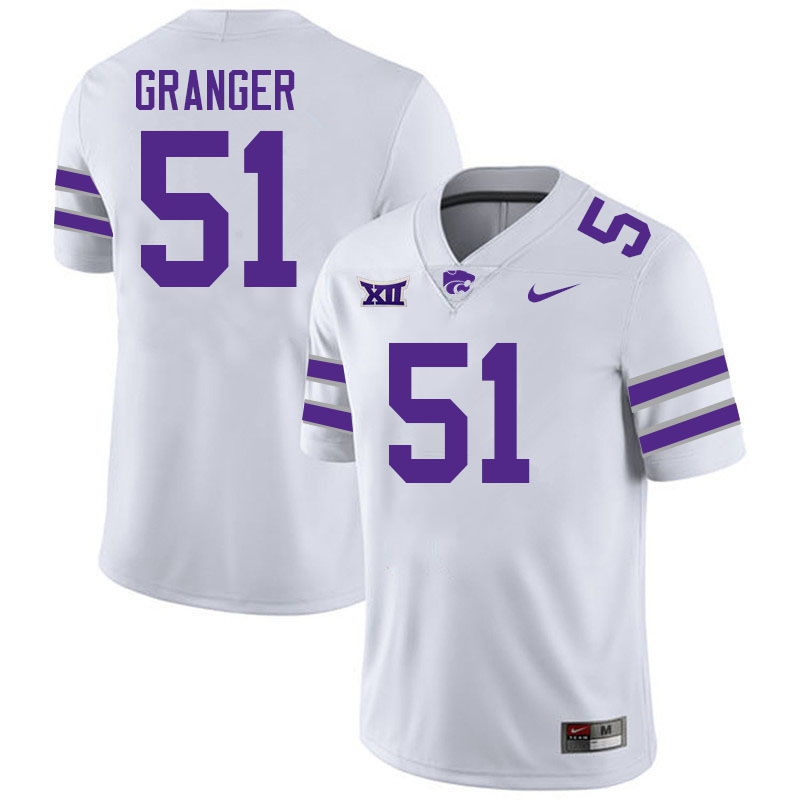 Kansas State Wildcats #51 Will Granger College Football Jerseys Stitched-White